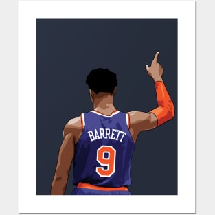 RJ Barrett Vector Back Blue Posters and Art